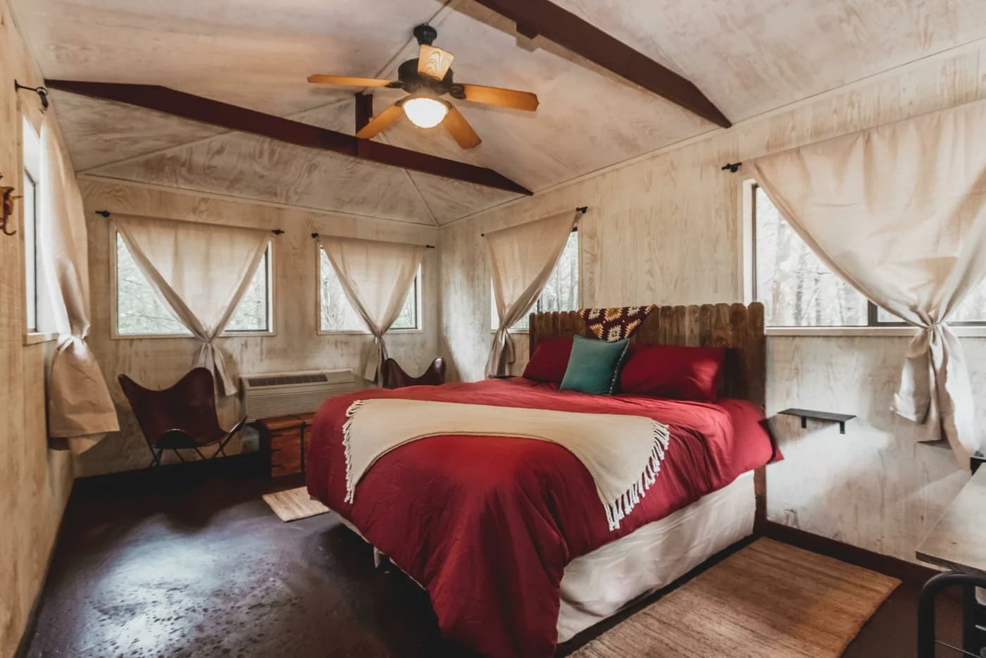 Pecos tiny cabin interior at Sundance Camp